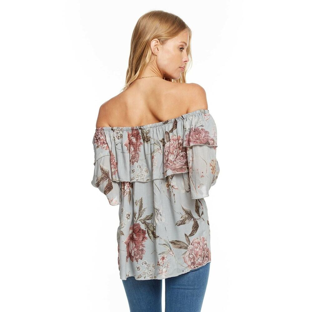 CHASER Blouse Medium Heirloom Gauze Floral Off Shoulder Elbow Sleeve Medium NEW - Picture 5 of 8